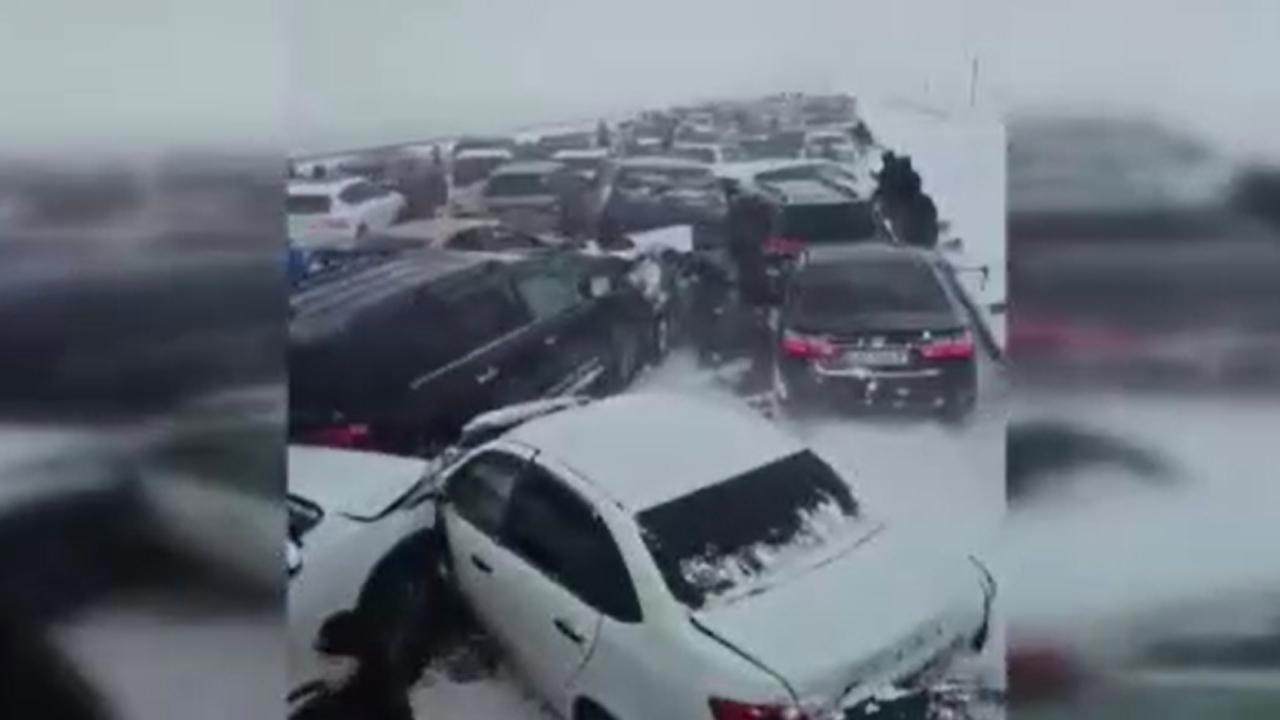 Kazakistan'da 95 Araçlı Kaza